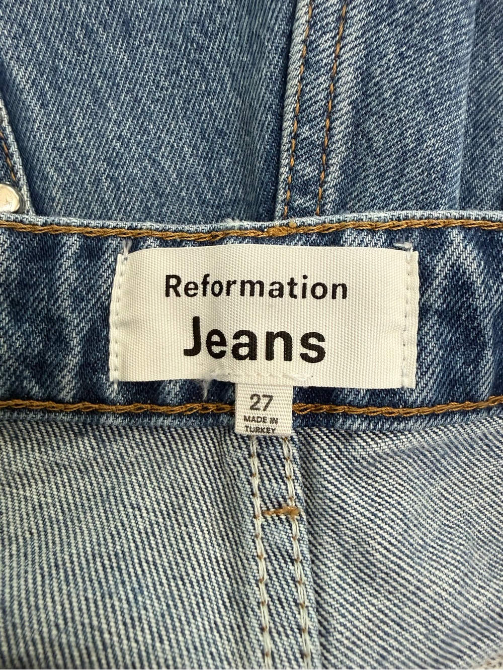 Reformation Cary High Rise Slouchy Wide Leg Jeans in Chesapeake Studded Size 27 - Picture 5 of 6